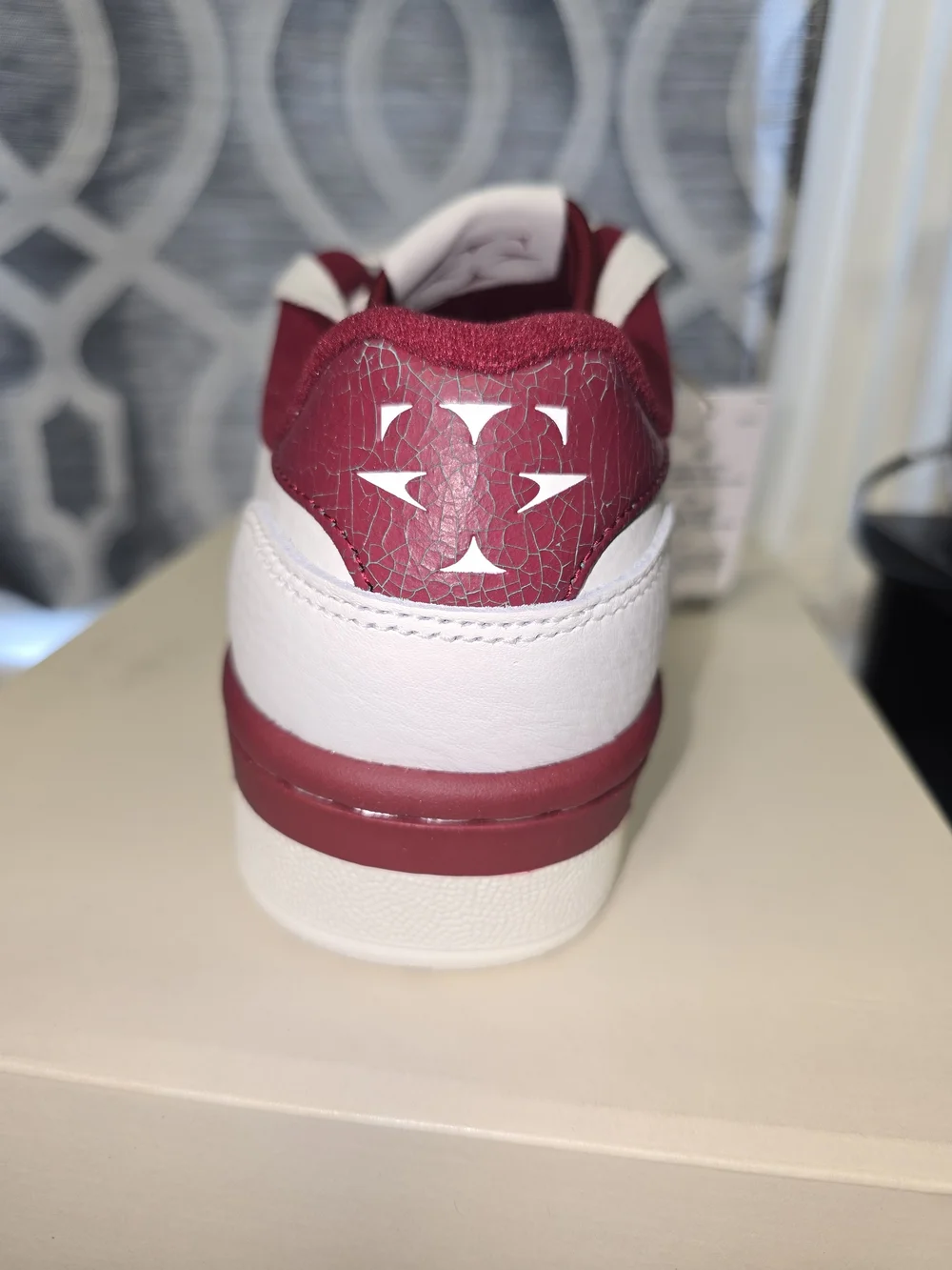 adidas White and Burgundy Low-Top Sneakers